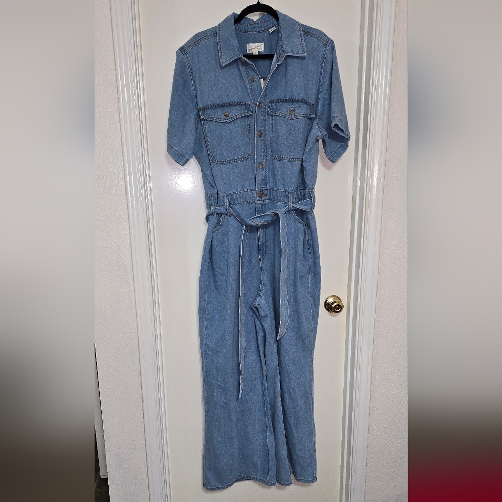 #417 Universal Thread Denim Blue Jumpsuit - Picture 2 of 7